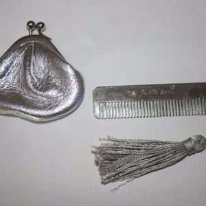 Judith Leiber Coin Purse Comb Set in Silver
